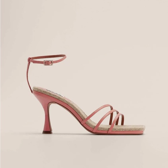 NA-KD Pink Jute Sole Strappy Heels